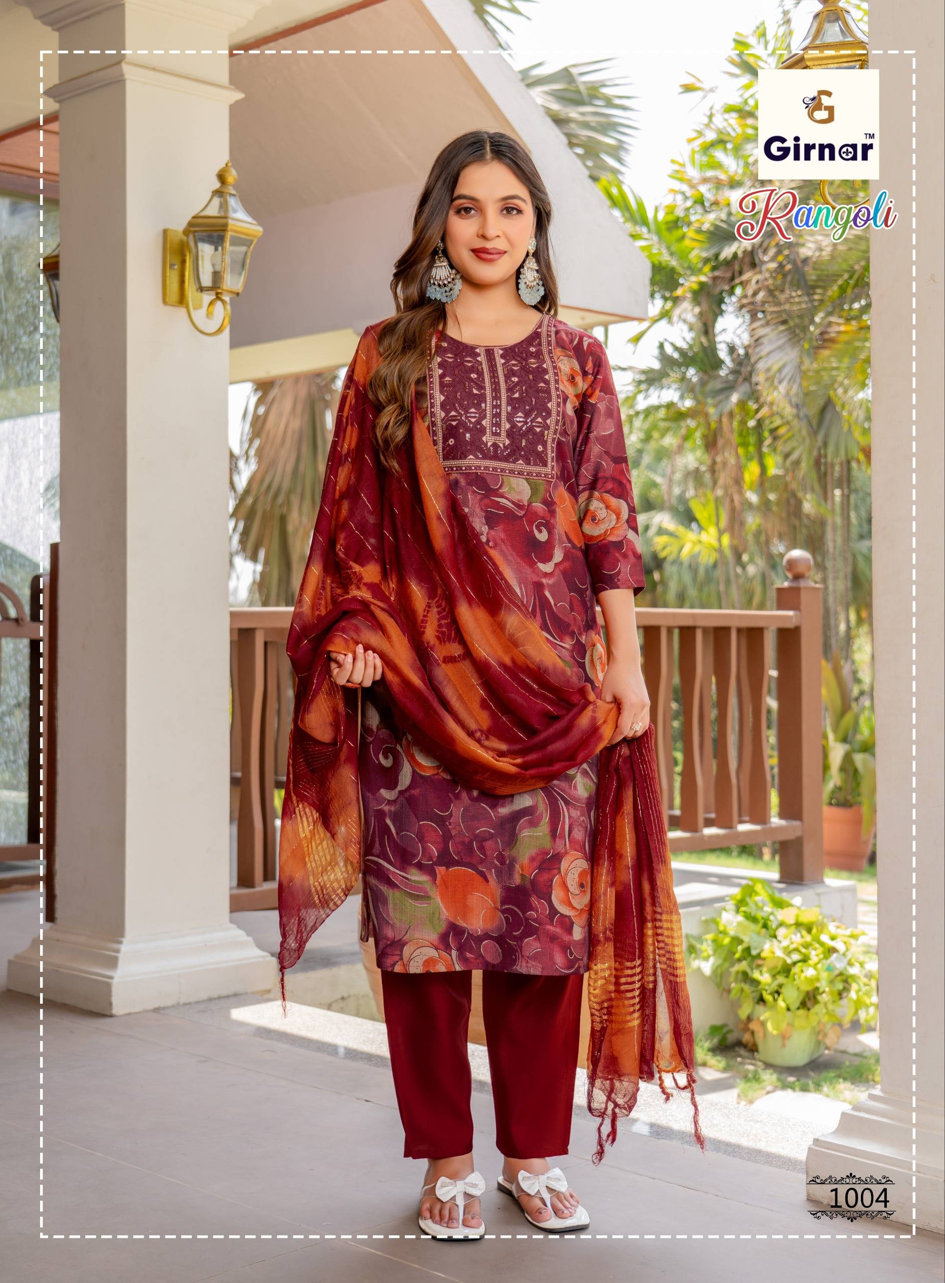 RANGOLI VOL 1 By Girnar 1001 To 1008 Series Beautiful Festive Suits Colourful Premium VERTICAN FOIL PRINT Stitched dresses At Wholesale Price